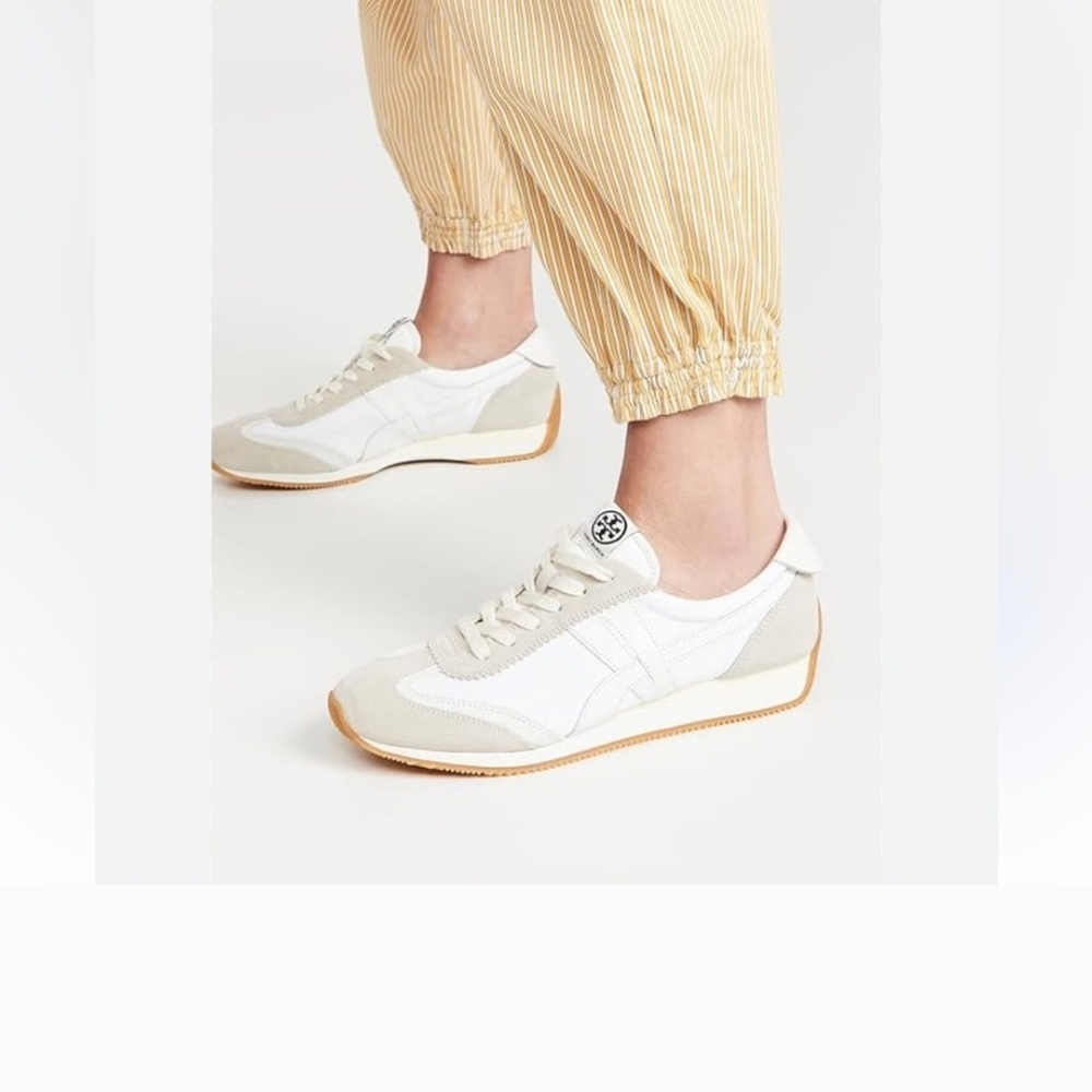 New Tory Burch Hank Sneaker In White/beige